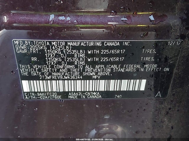 Toyota Rav4 Xle 2018 2T3WFREV9JW436344 Image 9