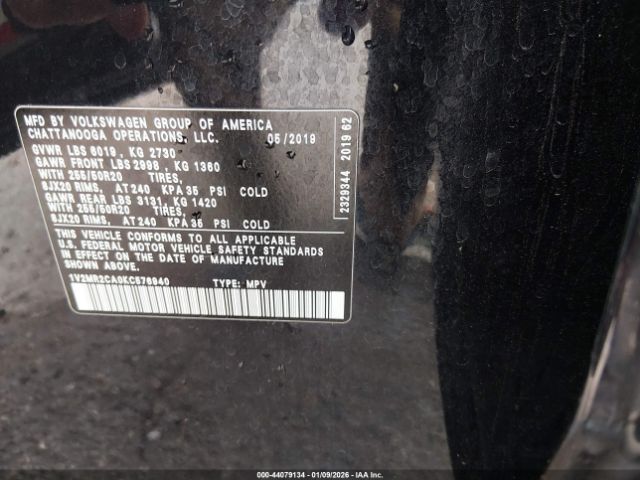 2019 VOLKSWAGEN ATLAS 1V2MR2CA0KC576940 Photo 8