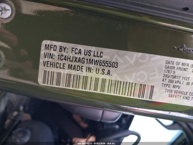 2021 JEEP WRANGLER 1C4HJXAG1MW655503 Photo 8