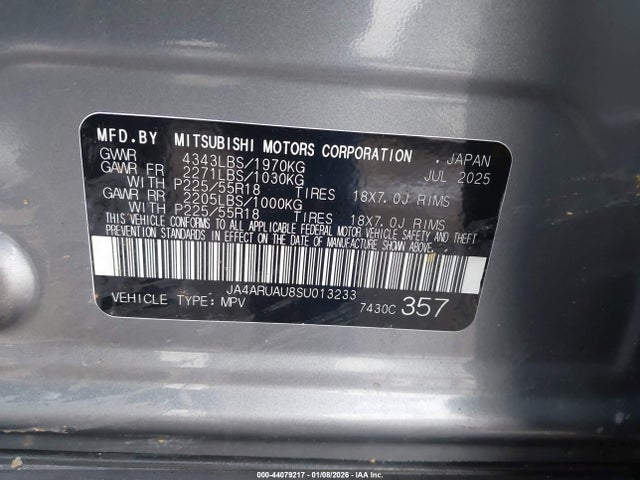 2025 MITSUBISHI OUTLANDER SPORT JA4ARUAU8SU013233 Photo 8