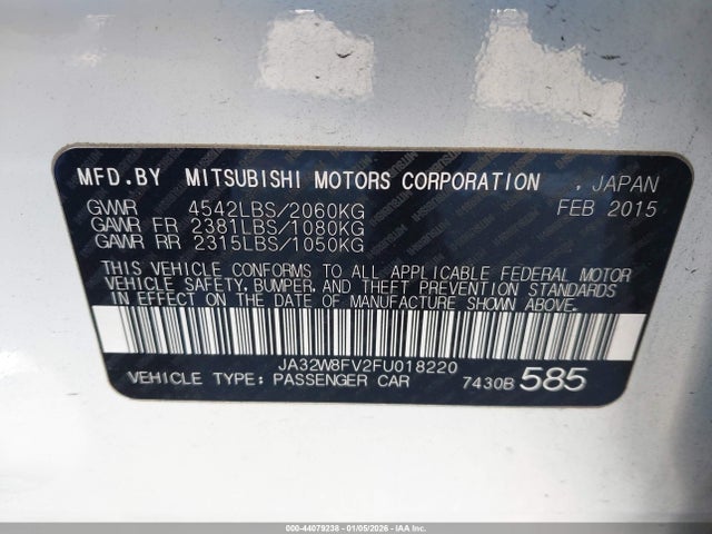 2015 MITSUBISHI LANCER EVOLUTION JA32W8FV2FU018220 Photo 8