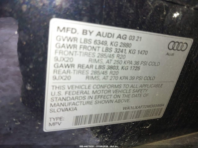 2021 AUDI Q7 WA1LXAF72MD034694 Photo 8