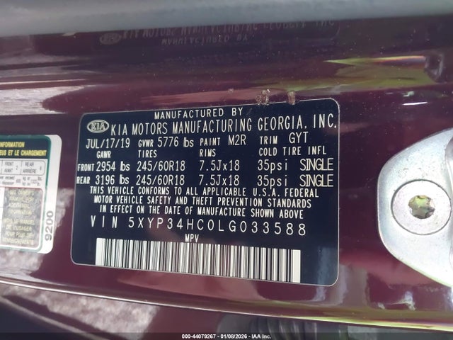 5XYP34HC0LG033588 KIA Telluride Ex