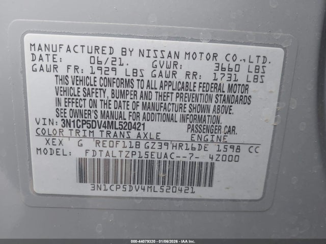Nissan Kicks Sr Xtronic Cvt 2021 3N1CP5DV4ML520421 Image 9