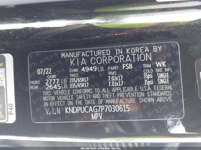 KNDPUCAG7P7030615 KIA Sportage Hybrid Lx