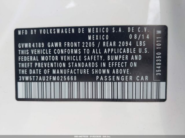 2015 VOLKSWAGEN GOLF GTI 3VW5T7AU2FM025668 Photo 8