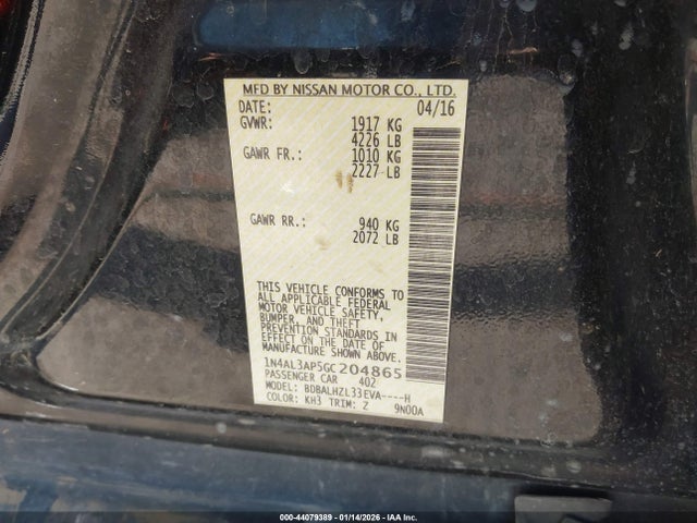 Nissan Altima 2.5 Sr 2016 1N4AL3AP5GC204865 Image 9
