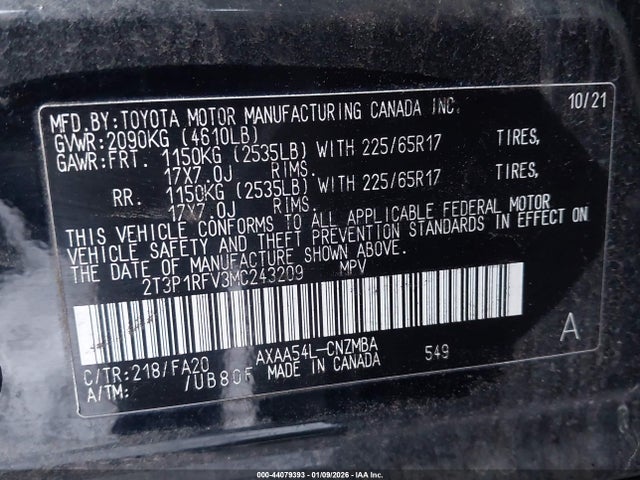 Toyota Rav4 Xle 2021 2T3P1RFV3MC243209 Image 9