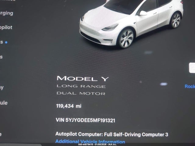 2021 TESLA MODEL Y 5YJYGDEE5MF191321 Photo 6