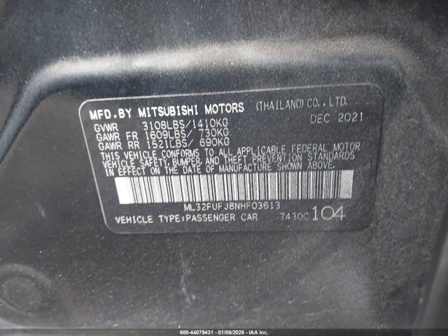 2022 MITSUBISHI MIRAGE G4 ML32FUFJ8NHF03613 Photo 8