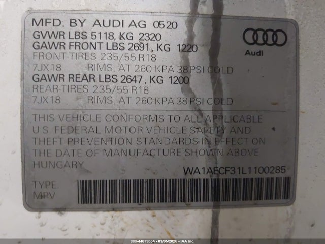 2020 AUDI Q3 WA1AECF31L1100285 Photo 8