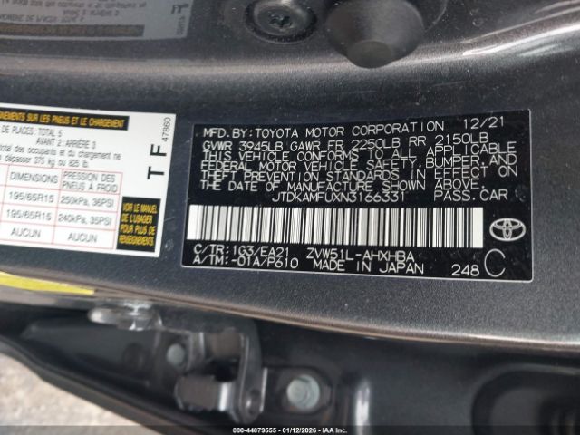 2022 TOYOTA PRIUS JTDKAMFUXN3166331 Photo 8