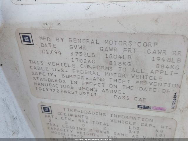 1994 CHEVROLET CORVETTE 1G1YY22P6R5109511 Photo 8
