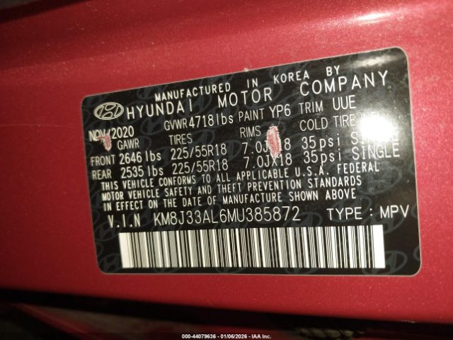 2021 HYUNDAI TUCSON KM8J33AL6MU385872 Photo 8