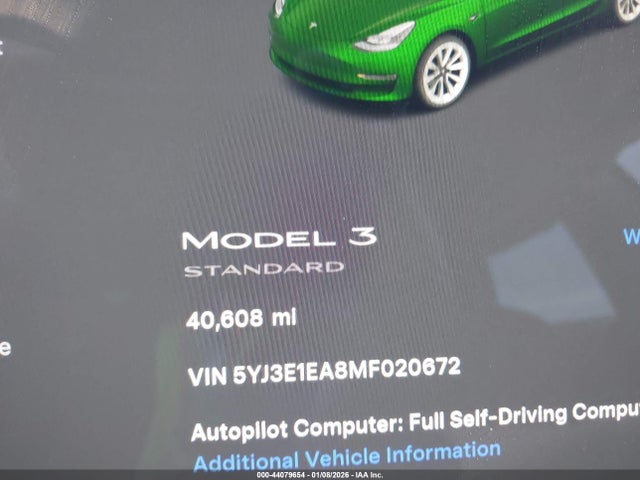2021 TESLA MODEL 3 5YJ3E1EA8MF020672 Photo 6