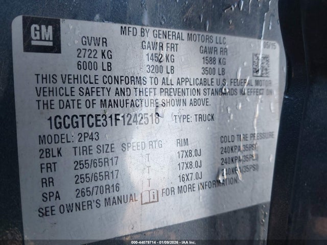 1GCGTCE31F1242518 Chevrolet Colorado Z71