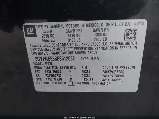 Продажа на аукционе авто 2014 Cadillac Srx Luxury Collection, vin: 3GYFNEE38ES612632, номер лота: 44079857