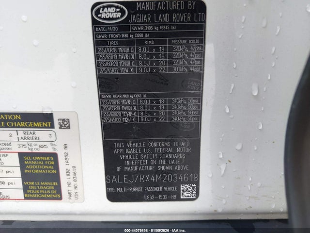 SALEJ7RX4M2034618 Land Rover Defender 110 S