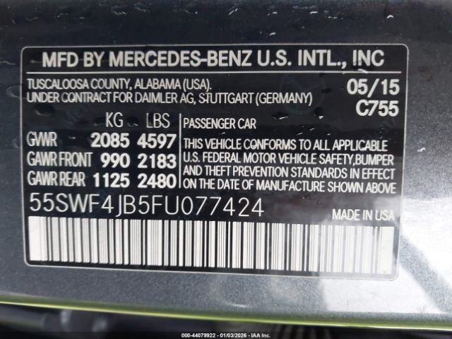 2015 MERCEDES-BENZ C 300 55SWF4JB5FU077424 Photo 8