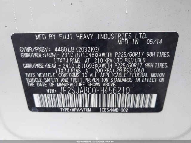 JF2SJABC0FH456210 Subaru Forester 2.5i