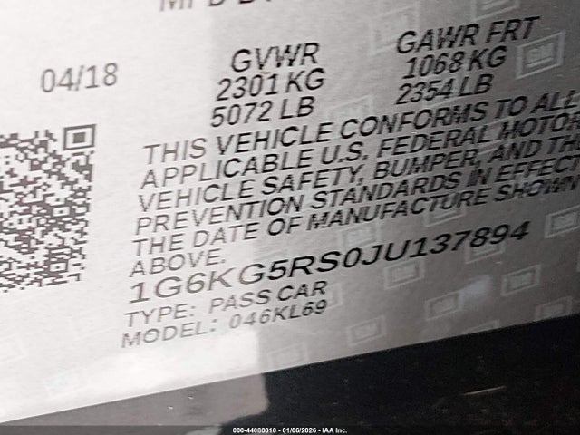 2018 CADILLAC CT6 1G6KG5RS0JU137894 Photo 8
