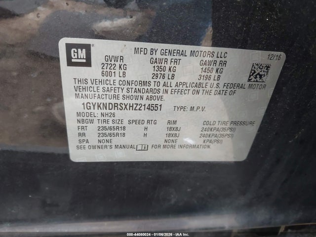 2017 CADILLAC XT5 1GYKNDRSXHZ214551 Photo 8
