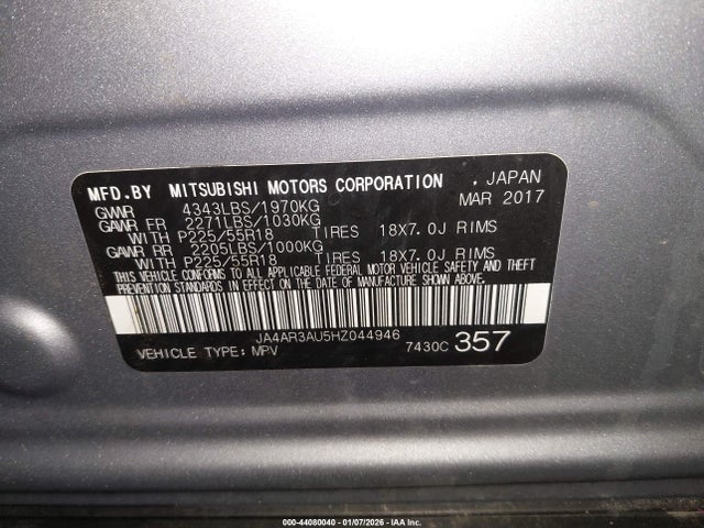 2017 MITSUBISHI OUTLANDER SPORT JA4AR3AU5HZ044946 Photo 8