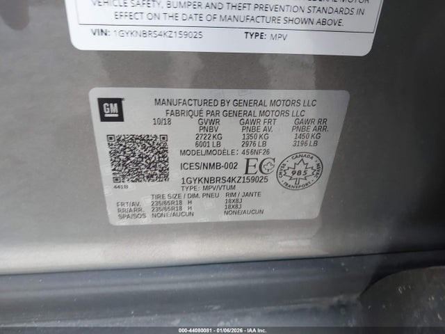 2019 CADILLAC XT5 1GYKNBRS4KZ159025 Photo 8