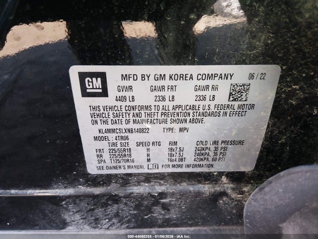 Aukcja sprzedaży 2022 Buick Encore Gx Awd Preferred, vin: KL4MMCSLXNB140822, numer aukcji: 44080255