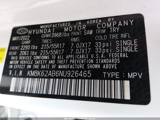 2022 HYUNDAI KONA KM8K62AB6NU926465 Photo 8