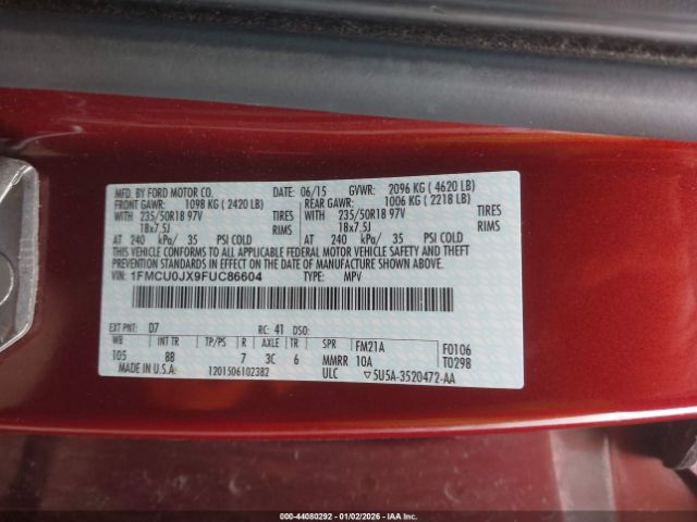 2015 FORD ESCAPE 1FMCU0JX9FUC86604 Photo 8