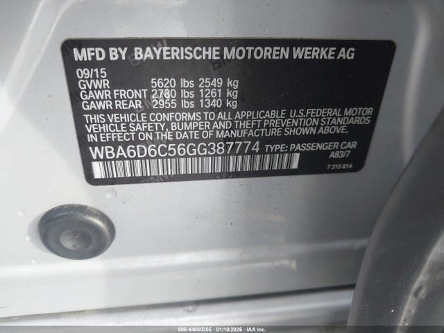BMW 650i Gran Coupe Xdrive 2016 WBA6D6C56GG387774 Image 9
