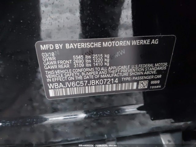 WBAJV6C57JBK07214 BMW 640i Gran Turismo Xdrive