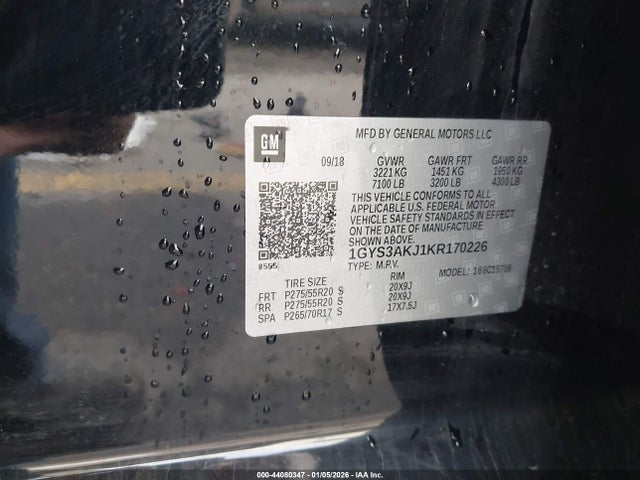 2019 CADILLAC ESCALADE 1GYS3AKJ1KR170226 Photo 8