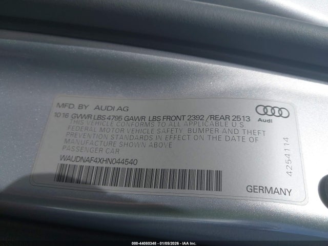 2017 AUDI A4 WAUDNAF4XHN044540 Photo 8