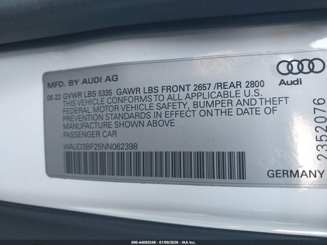 2022 AUDI A6 WAUD3BF25NN062398 Photo 8