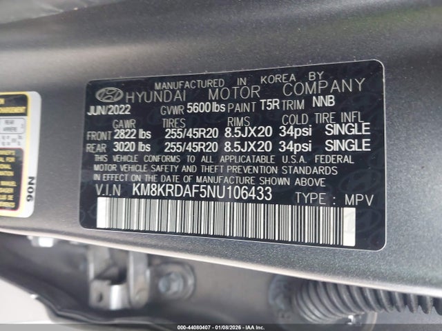 Hyundai Ioniq 5 Limited 2022 KM8KRDAF5NU106433 Image 9