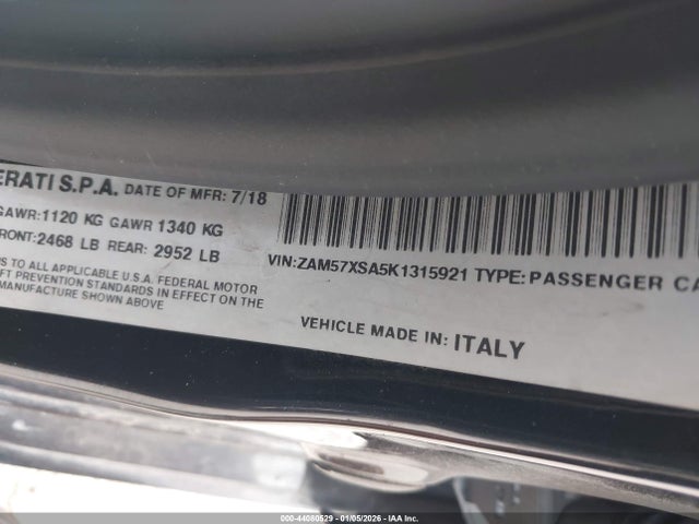 2019 MASERATI GHIBLI ZAM57XSA5K1315921 Photo 8