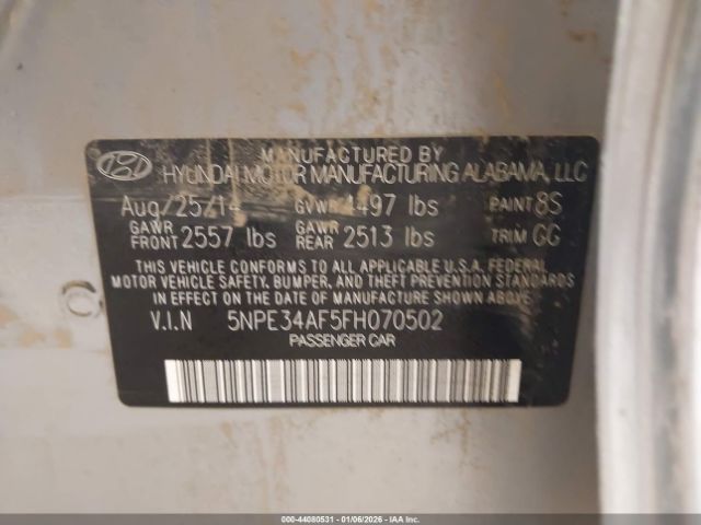 2015 HYUNDAI SONATA 5NPE34AF5FH070502 Photo 8