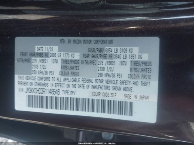 2024 MAZDA CX-90 JM3KKDHD3R1148546 Photo 8