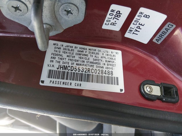 1994 HONDA ACCORD JHMCD5532RC028488 Photo 8