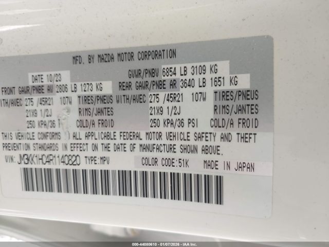 2024 MAZDA CX-90 JM3KK1HC4R1140820 Photo 8