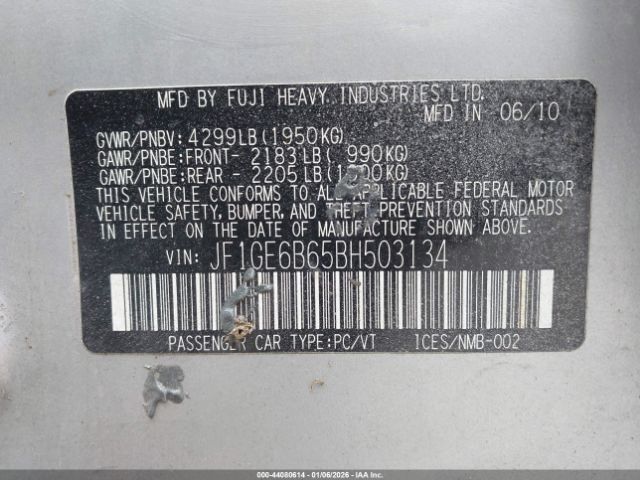 2011 SUBARU IMPREZA JF1GE6B65BH503134 Photo 8