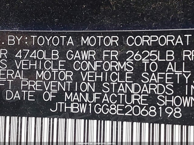 2014 Lexus Es 300h მანქანა იყიდება აუქციონზე, vin: JTHBW1GG8E2068198, აუქციონის ნომერი: 44080748