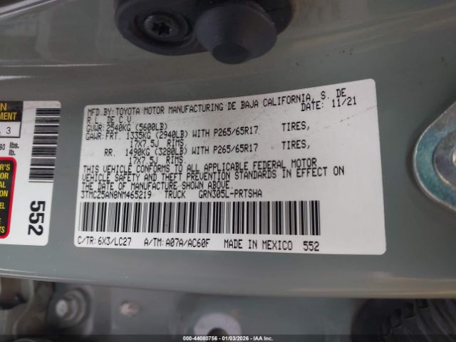 2022 TOYOTA TACOMA 3TMCZ5AN8NM465219 Photo 8