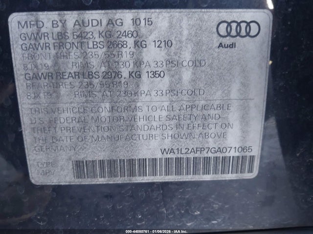 2016 AUDI Q5 WA1L2AFP7GA071065 Photo 8
