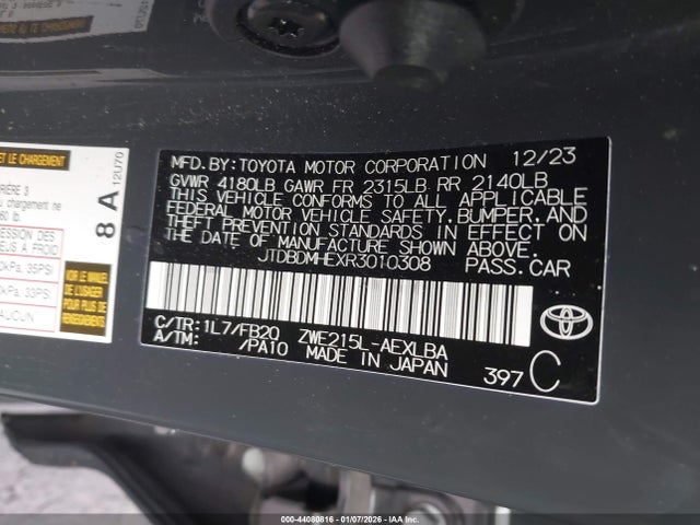 Toyota Corolla Hybrid Le 2024 JTDBDMHEXR3010308 Image 9