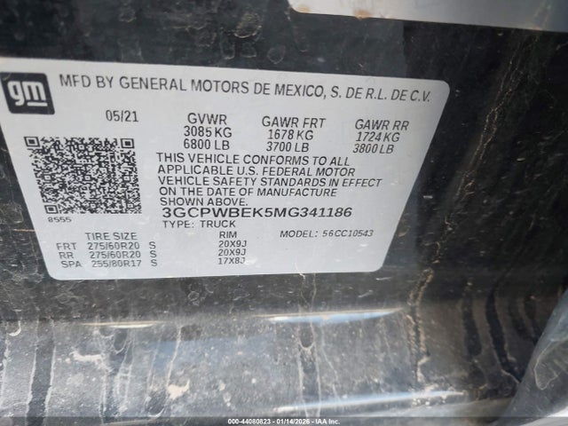 2021 CHEVROLET SILVERADO 1500 3GCPWBEK5MG341186 Photo 8