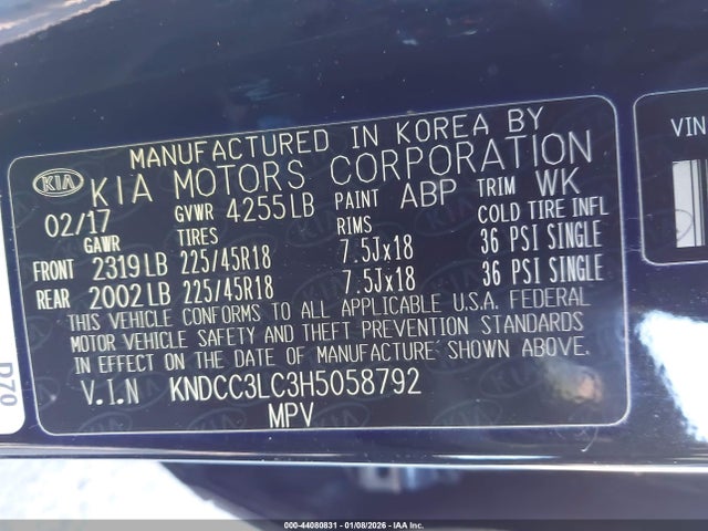 KNDCC3LC3H5058792 KIA NIRO EX