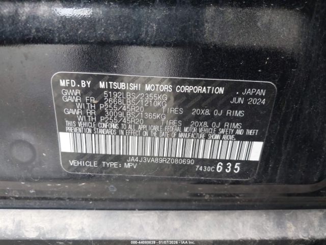 2024 MITSUBISHI OUTLANDER JA4J3VA89RZ080690 Photo 8